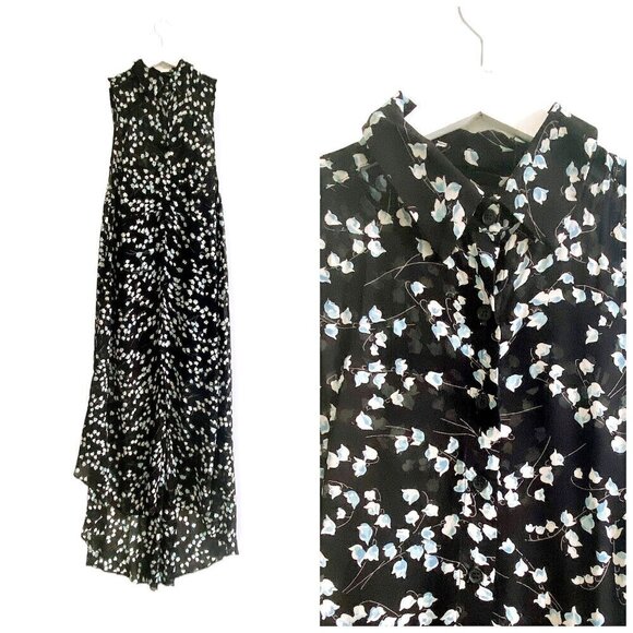 REFORMATION  Floral Print Sheer Sleeveless Maxi Tent Dress, Size S, with slip - Picture 6 of 16